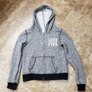 Grey Love Pink zip up hoodie